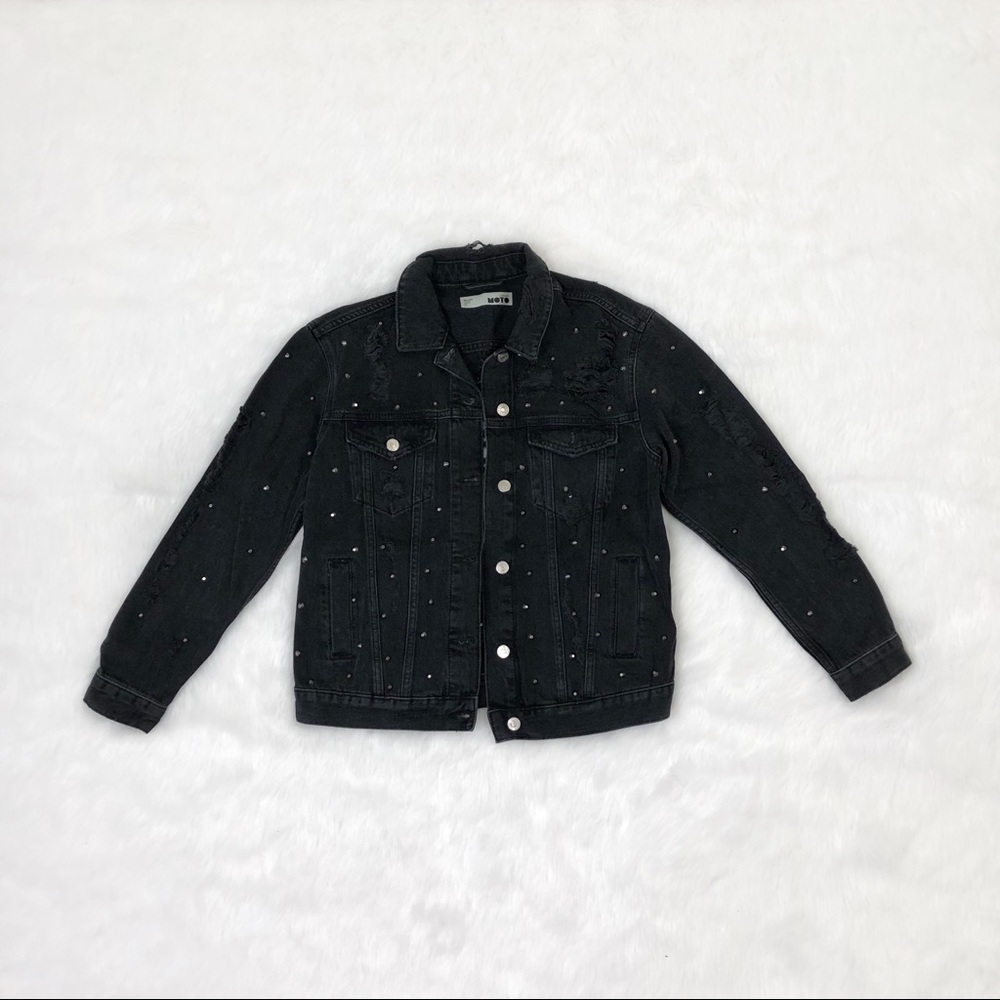 Topshop washes black denim jacket